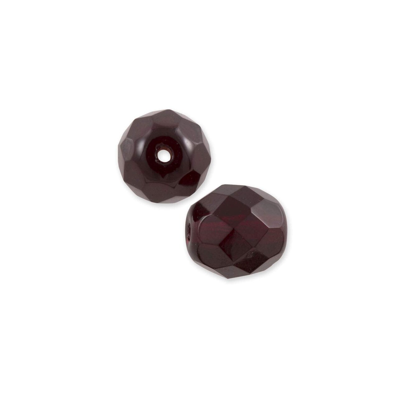 JewelrySupply Czech Fire Polished Glass Round Beads 6mm Garnet (Package of 25)